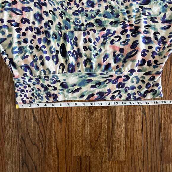 BB Dakota Steve Madden Colorful Leopard Animal Print long sleeve top Size Small - Picture 8 of 9